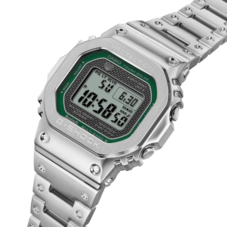 Casio,G-SHOCK 49.30x43.20mm,49.30x43.20mm,Stainless Steel,Grey,Quartz,Countdown,Chronograph,Month,Date,Glass,Square,GMW,GMW-B5000D-3