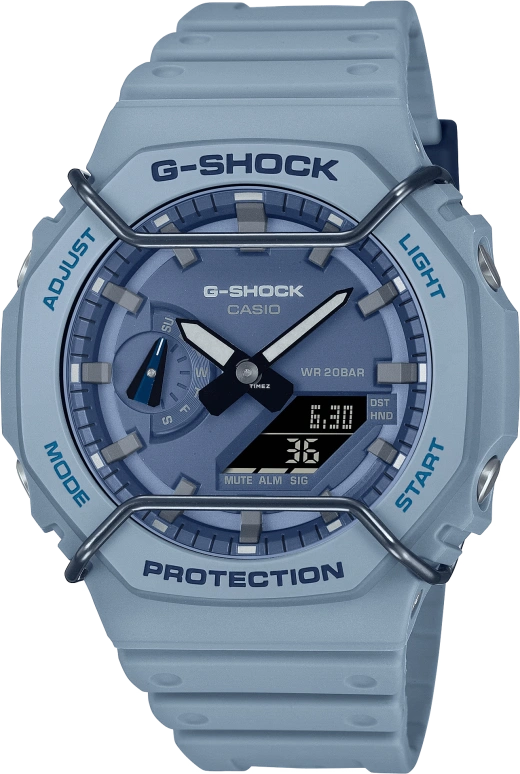 Casio,G-SHOCK 48.50x45.40mm,48.50x45.40mm,Carbon,Resin,Blue,Quartz,Countdown,Chronograph,Month,Date,Hardlex,Octagon,GA2100PT,GA2100PT-2A
