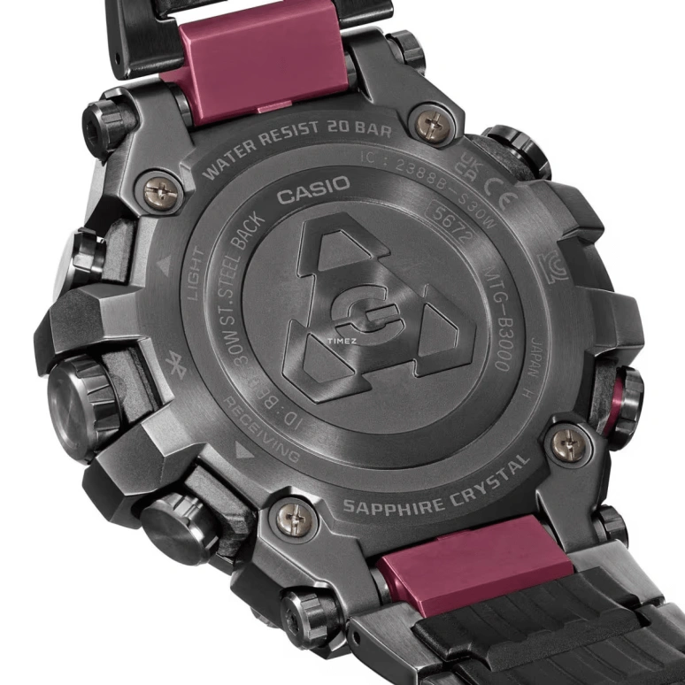 Casio,MTG 51.90x50.90mm,51.90x50.90mm,Stainless Steel,Resin,Black,Quartz,Countdown,Chronograph,Month,Date,Hardlex,Round,MTGB3000BD,MTGB3000BD-1A