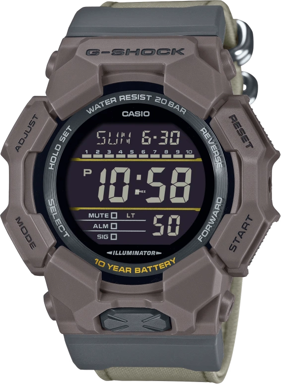 Casio,G-SHOCK 51.90mm,51.90mm,Bio-sourced,Resin,Carbon,Black,Quartz,Countdown,Chronograph,Month,Date,Hardlex,Round,GD010CE,GD010CE-5