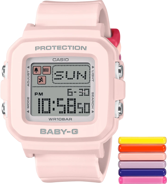 Casio,BGD-10 42.80x39mm,42.80x39mm,Resin,Grey,Quartz,Countdown,Chronograph,Month,Date,Hardlex,Square,BGD10L,BGD10L-4