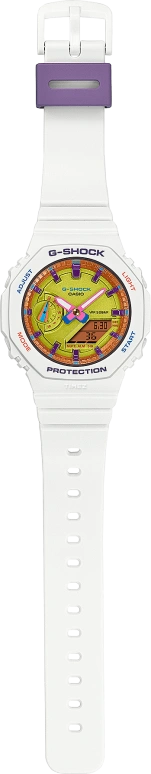 Casio,G-SHOCK 46.20x42.90mm,46.20x42.90mm,Carbon,Yellow Tan,Pink Orange,Quartz,Countdown,Chronograph,Month,Date,Hardlex,Octagon,GMAS2100BS,GMAS2100BS-7A