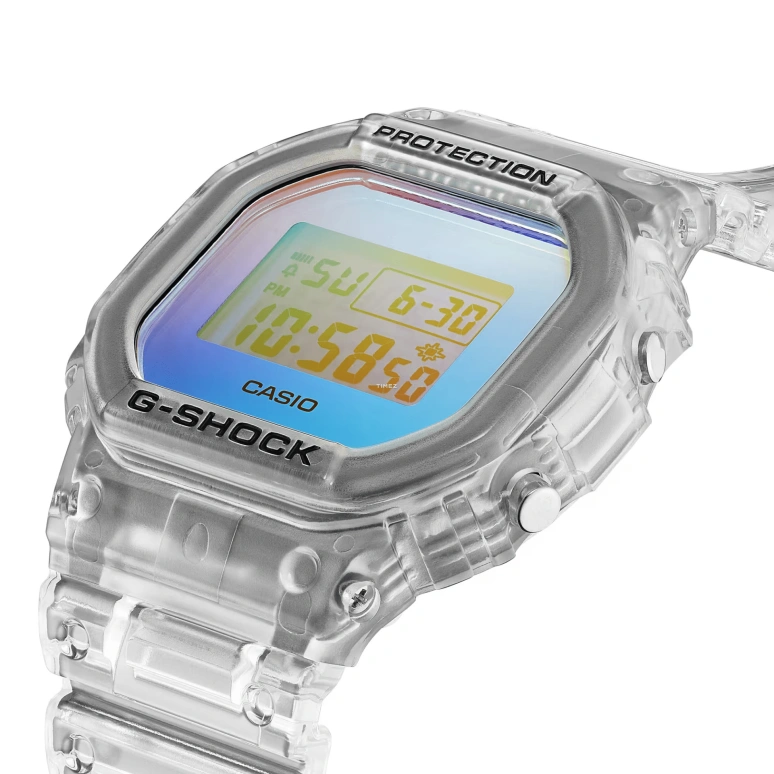 Casio,5600 48.90x42.80mm,48.90x42.80mm,Resin,Gradient,Rainbow,Quartz,Countdown,Chronograph,Month,Date,Hardlex,Square,DW5600SRS,DW5600SRS-7