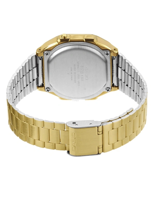 Casio,VINTAGE 38.60x36.30mm,38.60x36.30mm,Resin,Gold,Quartz,Chronograph,Month,Date,Day,Plexi,Square,A168WG,A168WG-9VT
