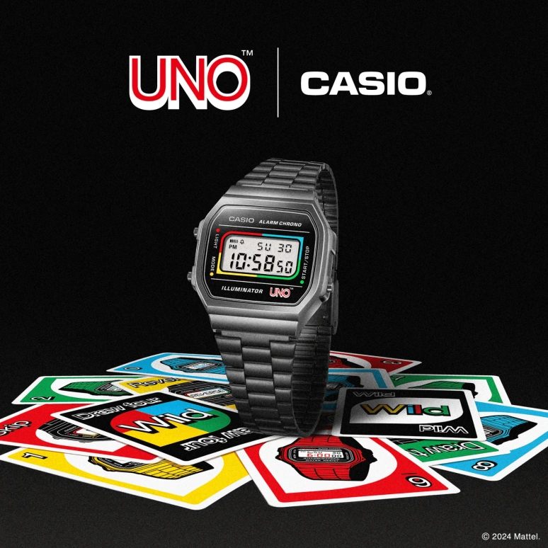 Casio,VINTAGE 38.60x36.30mm,38.60x36.30mm,Resin,Black,Quartz,Chronograph,Date,Day,Hour Strike,Plexi,Glass,Square,A168WEUC,A168WEUC-1A