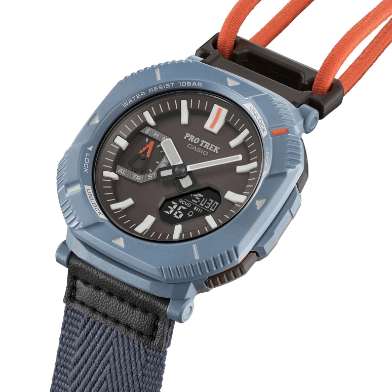 Casio,PROTREK 50.30x46mm,50.30x46mm,Resin,Bio-sourced,Black,Quartz,Countdown,Chronograph,Month,Date,Hardlex,Glass,Square,PRJB001B,PRJB001B-2