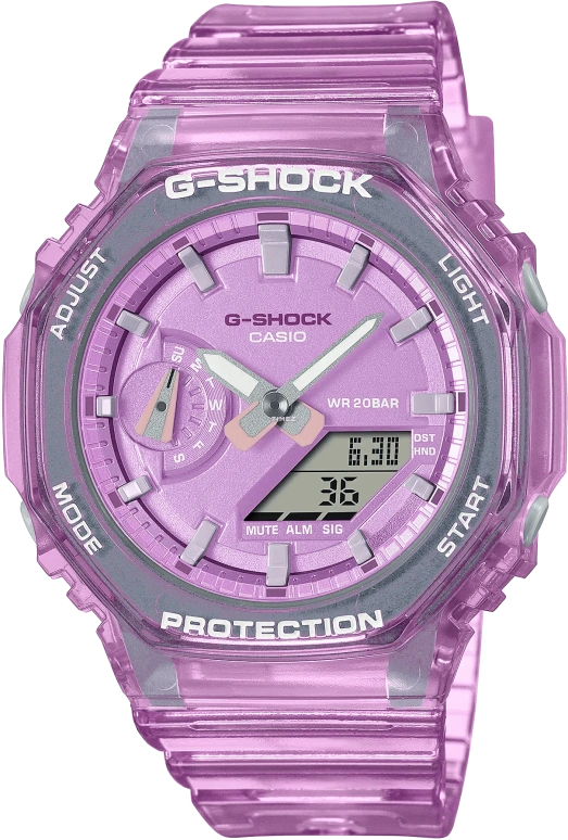 Casio,G-SHOCK 46.20x42.90mm,46.20x42.90mm,Resin,Carbon,Pink,Quartz,Countdown,Chronograph,Month,Date,Hardlex,Round,GMAS2100SK4A