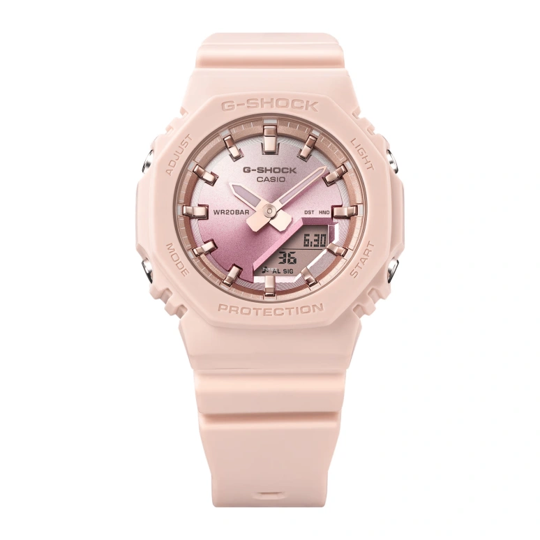 Casio,G-SHOCK 40.20mm,40.20mm,Bio-sourced,Resin,Pink,Quartz,Countdown,Chronograph,Month,Date,Hardlex,Octagon,GMAP2100SG4A