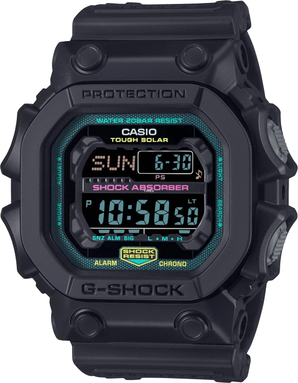 Casio,DIGITAL 55.50x53.60mm,55.50x53.60mm,Resin,Black,Quartz,Countdown,Chronograph,Month,Date,Hardlex,Square,GX56MF,GX56MF-1