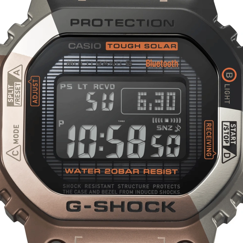 Casio,G-SHOCK 49.30x43.20mm,49.30x43.20mm,Titanium,Black,Quartz,Countdown,Chronograph,Month,Date,Hardlex,Square,GMWB5000TVB1