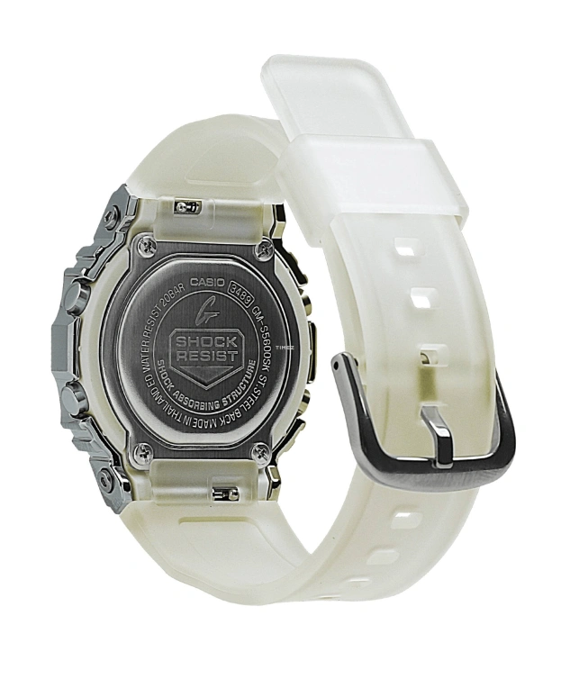 Casio,5600 43.80x38.40mm,43.80x38.40mm,Resin,Stainless Steel,Silver,Quartz,Countdown,Chronograph,Month,Date,Hardlex,Square,GMS5600SK,GMS5600SK-7
