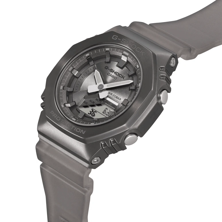Casio,G-SHOCK 45.90x40.40mm,45.90x40.40mm,Resin,Stainless Steel,Grey,Quartz,Countdown,Chronograph,Month,Date,Hardlex,Round,GMS2100MF,GMS2100MF-1A