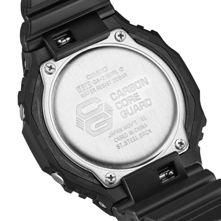 Casio,G-SHOCK 45.40mm,45.40mm,Carbon,Bio-sourced,Resin,Black,Quartz,Countdown,Chronograph,Month,Date,Hardlex,Octagon,GA2100RL,GA2100RL-1A