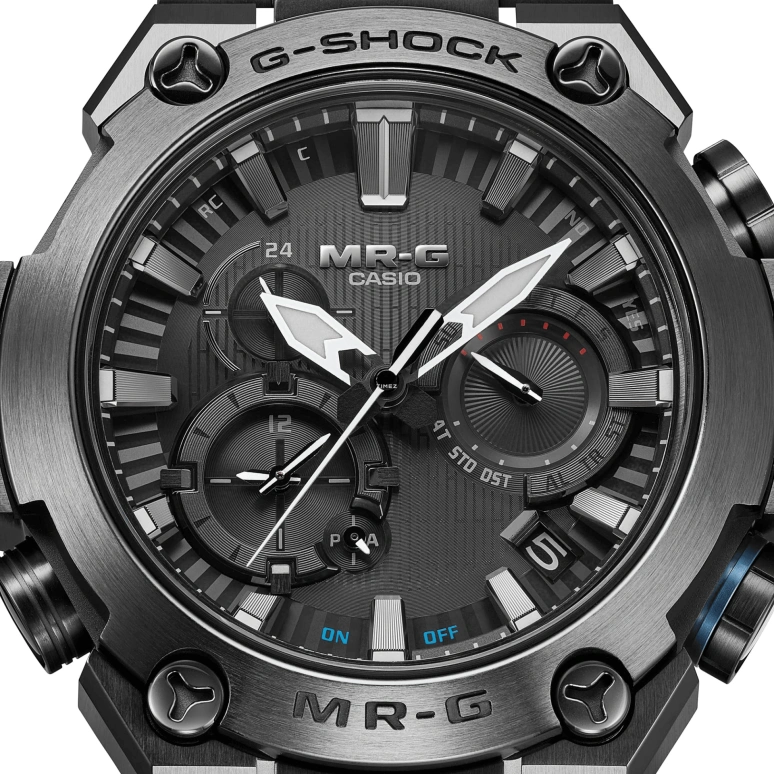 Casio,MR-G 54.70x49.80mm,54.70x49.80mm,Titanium,Black,Automatic,Countdown,Chronograph,Month,Date,Sapphire,Crystal Glass,Round,MRGB2000B,MRGB2000B-1A1