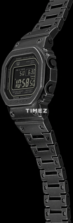 Casio,G-SHOCK 49.30x43.20mm,49.30x43.20mm,Stainless Steel,Black,Quartz,Countdown,Chronograph,Perpetual Calendar,Month,Square,GMW,GMW-B5000V-1