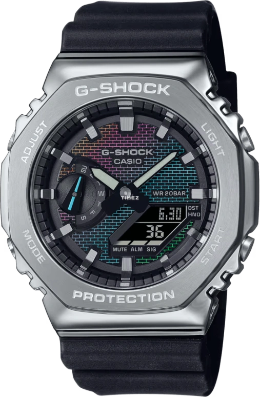 Casio,G-STEEL 44.40mm,44.40mm,Resin,Stainless Steel,Multi-Color,Quartz,Countdown,Chronograph,Month,Date,Hardlex,Octagon,GM2100RW,GM2100RW-1A