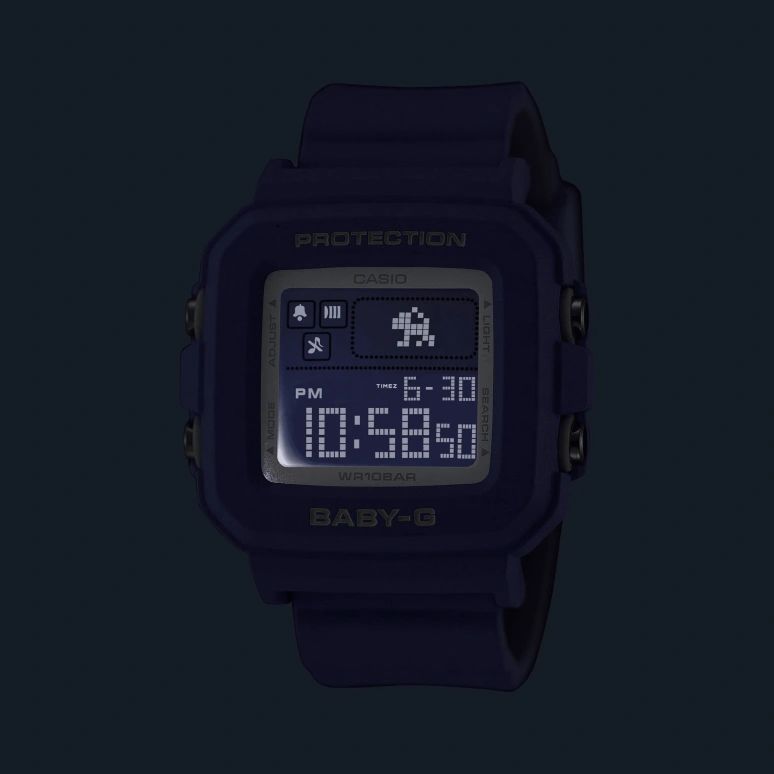 Casio,BGD-10 42.80x39mm,42.80x39mm,Resin,Grey,Quartz,Countdown,Chronograph,Month,Date,Hardlex,Square,BGD10K,BGD10K-6