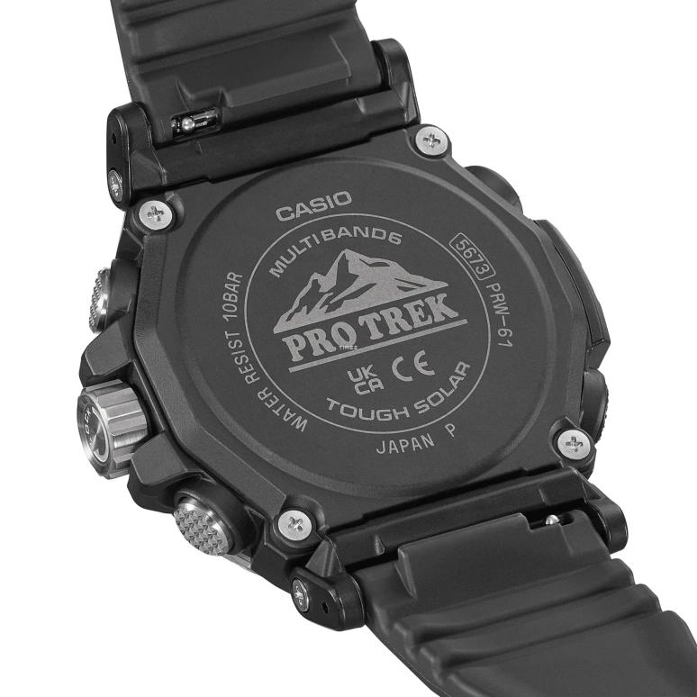 Casio,PROTREK 54.20x47.40mm,54.20x47.40mm,Resin,Stainless Steel,Black,Quartz,Countdown,Chronograph,Month,Date,Hardlex,Round,PRW61,PRW61-1A