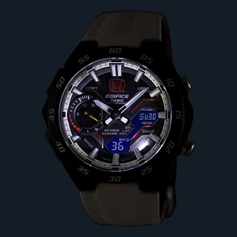 Casio,EDIFICE 48.20mm,48.20mm,Carbon,Stainless Steel,Black,Quartz,Countdown,Chronograph,Month,Date,Sapphire,Crystal Glass,Round,ECB2200HTR,ECB2200HTR-1A