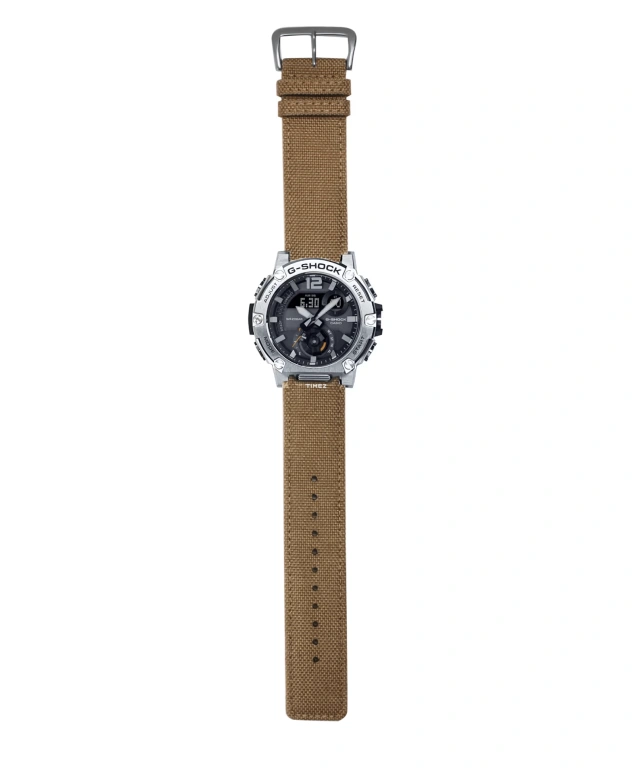 Casio,G-STEEL 50.30mm,50.30mm,Resin,Grey,Black,Quartz,Countdown,Chronograph,Month,Date,Hardlex,Round,GSTB300E,GSTB300E-5A