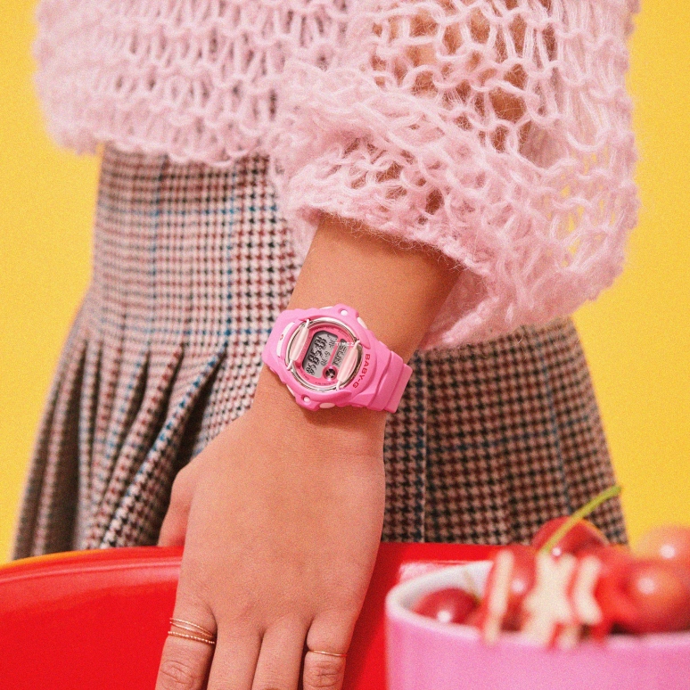 Casio,BG-169 45.90x42.60mm,45.90x42.60mm,Resin,Pink,Quartz,Countdown,Chronograph,Month,Date,Hardlex,Glass,Round,BG169CH,BG169CH-4