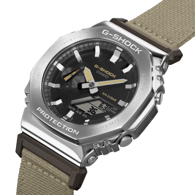 Casio,G-SHOCK 44.40mm,44.40mm,Resin,Black,Quartz,Countdown,Chronograph,Month,Date,Hardlex,Octagon,GM2100C,GM2100C-5A