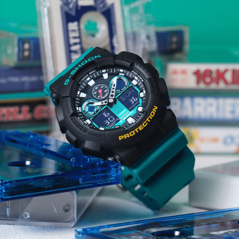Casio,G-Shock GA-100 51.20mm,51.20mm,Resin,Black,Green,Dual,Quartz,Countdown,Chronograph,Month,Date,Hardlex,Round,GA100MT,GA100MT-1A3