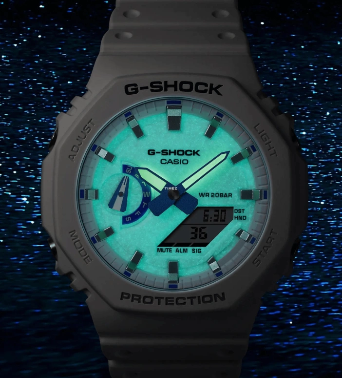 Casio,G-SHOCK 48.50x45.40mm,48.50x45.40mm,Carbon,Bio-sourced,Resin,White,Quartz,Countdown,Chronograph,Month,Date,Hardlex,Octagon,GA2100HDS7A1