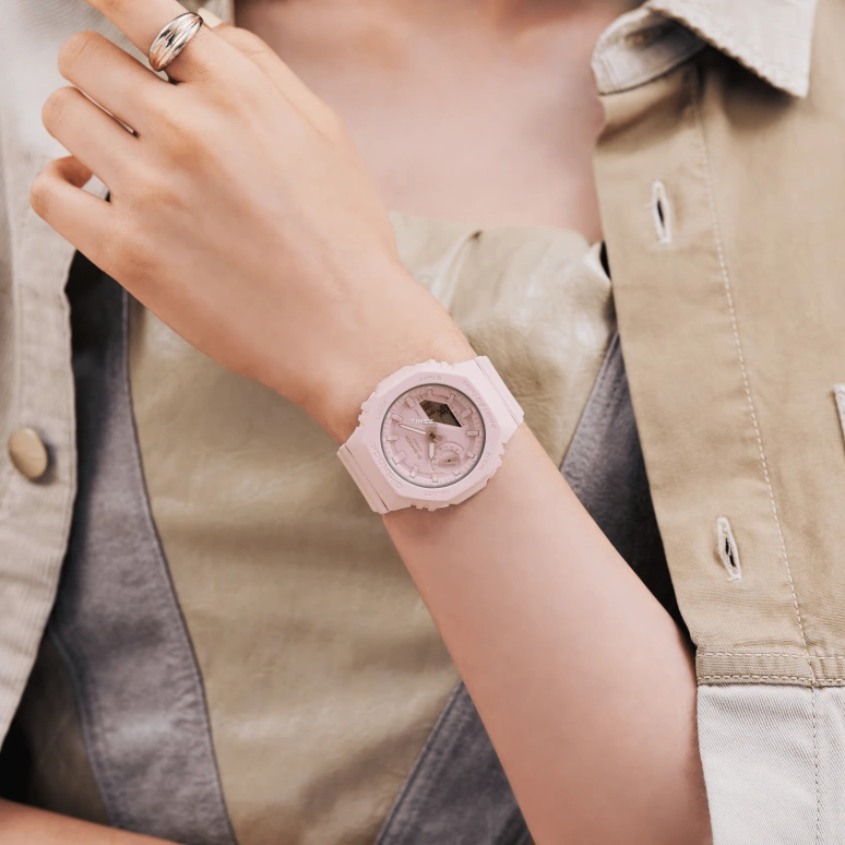 Casio,G-SHOCK 42.60mm,42.60mm,Carbon,Resin,Pink Red,Quartz,Countdown,Chronograph,Month,Date,Hardlex,Octagon,GMAS2100BA4A