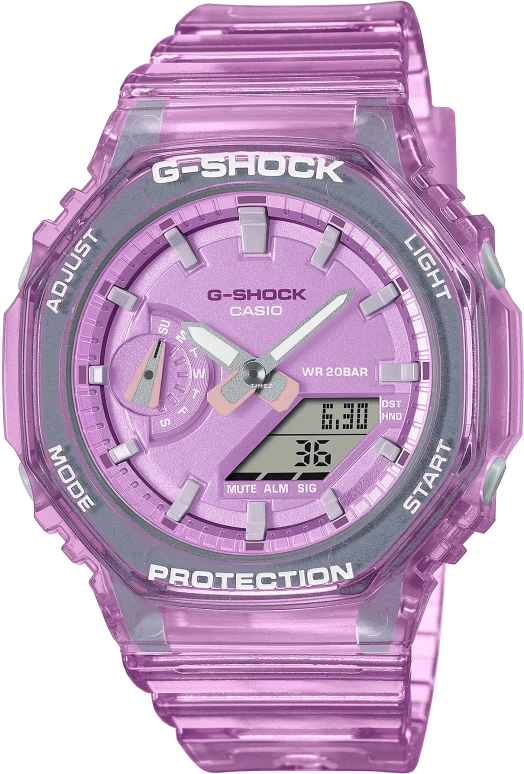 Casio,G-SHOCK 46.20x42.90mm,46.20x42.90mm,Carbon,Resin,Purple,Quartz,Countdown,Chronograph,Month,Date,Hardlex,Glass,Round,GMAS2100SK4ACG