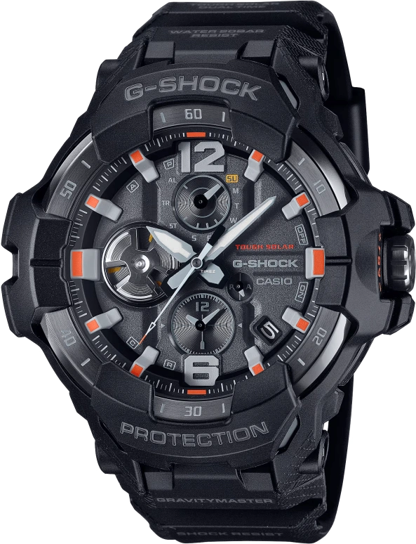 Casio,MASTER OF G - AIR 54.70mm,54.70mm,Bio-sourced,Stainless Steel,Black,Quartz,Countdown,Chronograph,Day,Dule Time,Hardlex,Round,GRB300EC,GRB300EC-1A