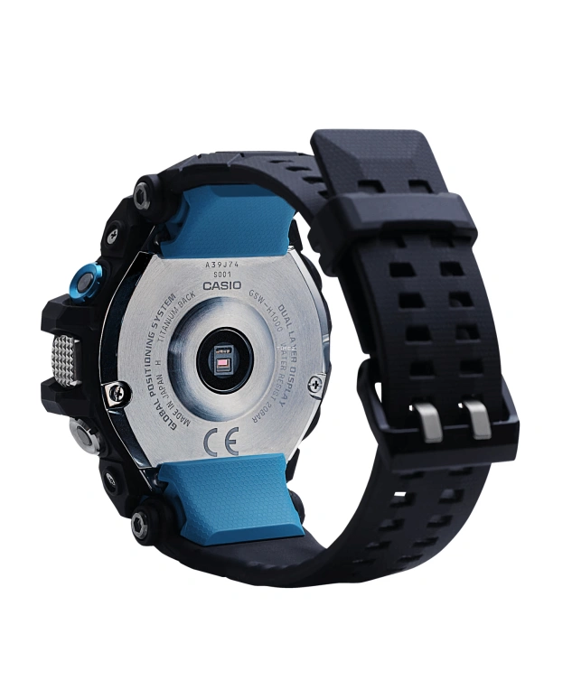 Casio,G-SHOCK 56.30mm,56.30mm,Resin,Blue,Black,Processor,Smartwatch,GPS,Altitude Indicator,Compass,Hardlex,Round,GSWH1000,GSWH1000-1