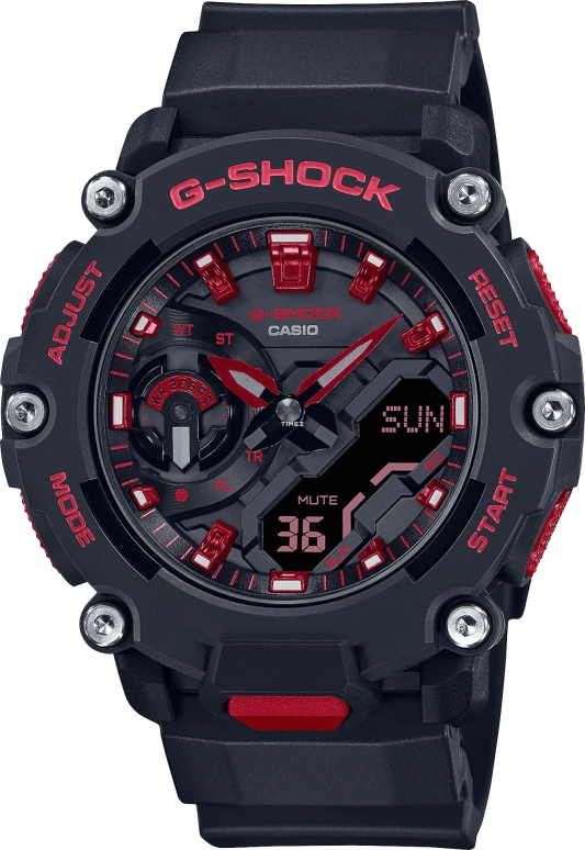 Casio,G-SHOCK 47.10mm,47.10mm,Resin,Carbon,Black,Quartz,Countdown,Chronograph,Month,Date,Hardlex,Round,GA2200BNR,GA2200BNR-1A