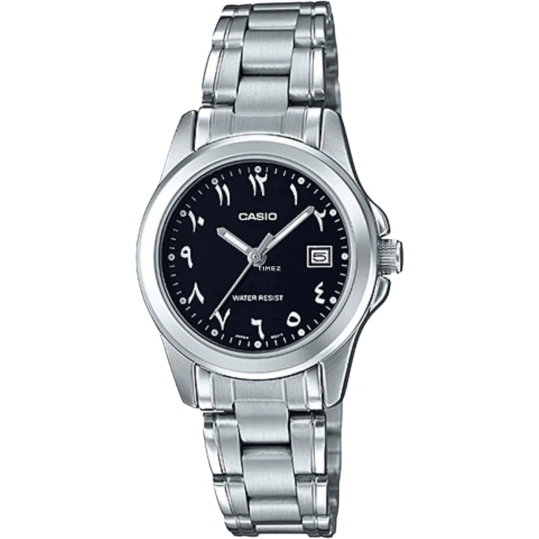 Casio,ANALOGUE 32mm,32mm,Stainless Steel,Black,Quartz,Day,Glass,LTP,LTP-1215A-1B3