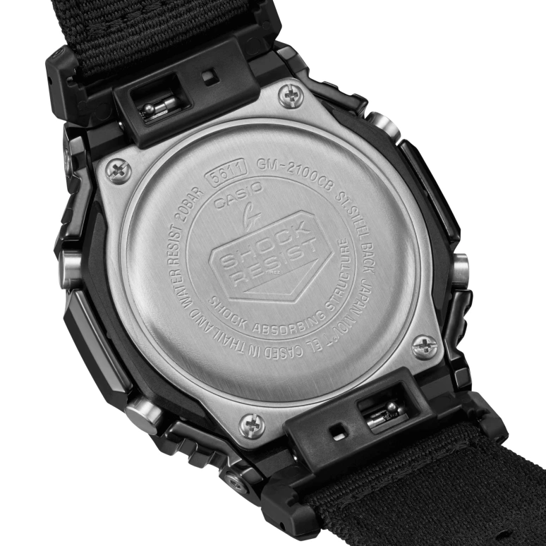 Casio,G-STEEL 44.40mm,44.40mm,Resin,Stainless Steel,Black,Quartz,Countdown,Chronograph,Month,Date,Hardlex,Round,GM2100CB,GM2100CB-1A