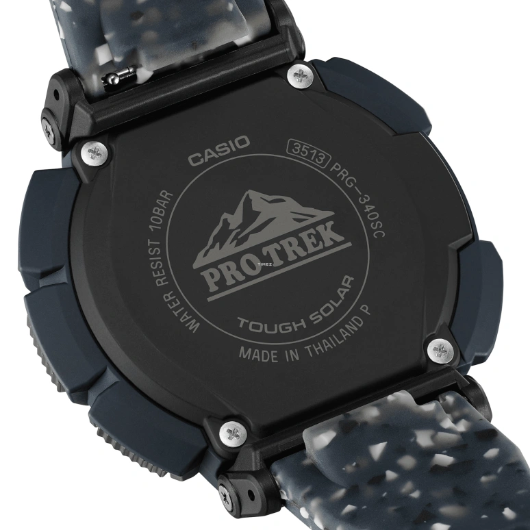 Casio,PROTREK 54.70x51.70mm,54.70x51.70mm,Bio-sourced,Resin,Grey,Quartz,Countdown,Chronograph,Month,Date,Hardlex,Glass,Round,PRG340SC,PRG340SC-2