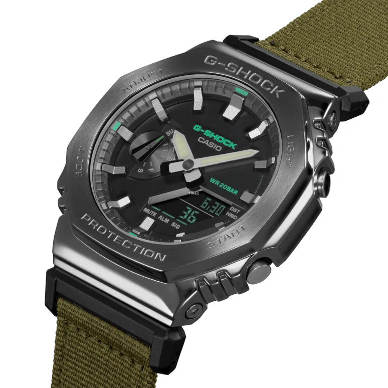 Casio,G-STEEL 44.40mm,44.40mm,Resin,Stainless Steel,Black,Quartz,Countdown,Chronograph,Month,Date,Hardlex,Octagon,GM2100CB,GM2100CB-3A