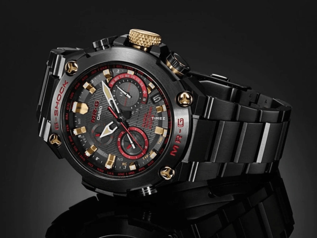 Casio,MR-G 54.70x49.80mm,54.70x49.80mm,Titanium,Black,Quartz,Countdown,Chronograph,Month,Date,Sapphire,Crystal Glass,Round,MRGG1000B,MRGG1000B-1A4