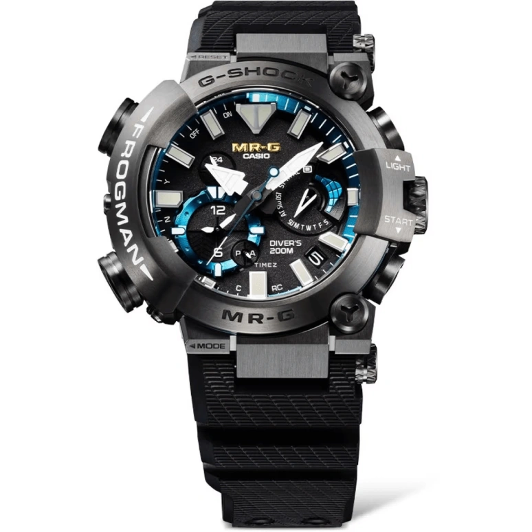 Casio,MR-G 56x49.70mm,56x49.70mm,Titanium,Black,Quartz,Countdown,Chronograph,Month,Date,Sapphire,Glass,Round,MRGBF1000R,MRGBF1000R-1A