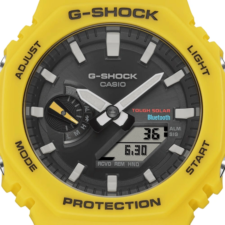 Casio,G-SHOCK 48.50x45.40mm,48.50x45.40mm,Resin,Carbon,Black,Quartz,Countdown,Chronograph,Month,Date,Hardlex,Round,GAB2100C,GAB2100C-9A