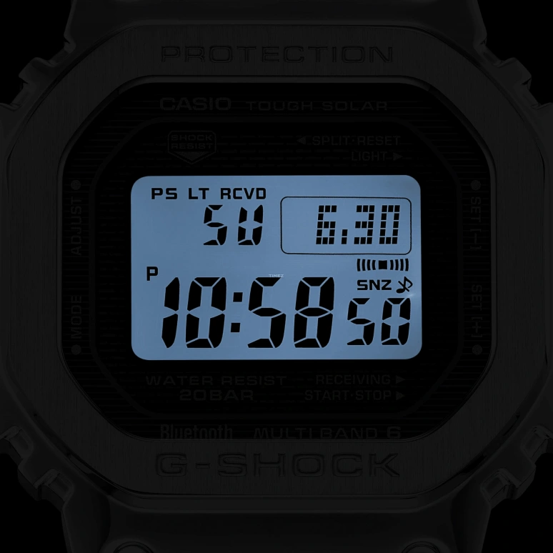 Casio,G-SHOCK 49.30x43.20mm,49.30x43.20mm,Stainless Steel,Grey,Quartz,Countdown,Chronograph,Month,Date,Glass,Square,GMW,GMW-B5000D-3