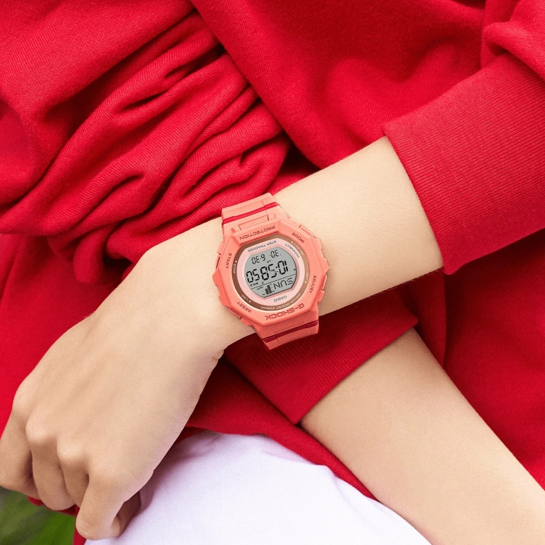 Casio,G-SHOCK 46.40x43.80mm,46.40x43.80mm,Bio-sourced,Resin,Grey,Pink,Quartz,Countdown,Chronograph,Month,Date,Hardlex,Octagon,GMDB300SC,GMDB300SC-4