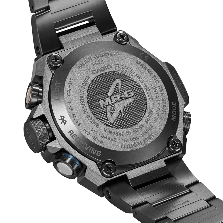 Casio,MR-G 54.70x49.80mm,54.70x49.80mm,Titanium,Black,Automatic,Countdown,Chronograph,Month,Date,Sapphire,Crystal Glass,Round,MRGB2000B,MRGB2000B-1A1