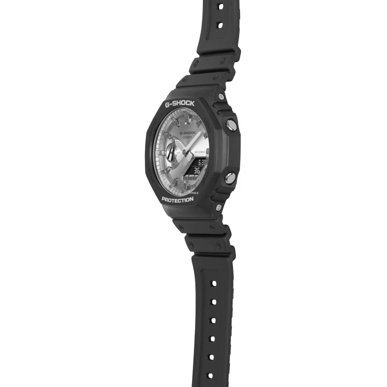 Casio,G-SHOCK 48.50x45.40mm,48.50x45.40mm,Resin,Carbon,Silver,Quartz,Countdown,Chronograph,Month,Date,Hardlex,Round,GA2100SB,GA2100SB-1A