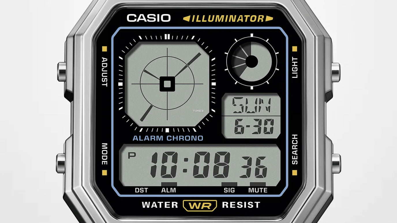 Casio,VINTAGE 40.50x33.90mm,40.50x33.90mm,Resin,Black,Grey,Quartz,Countdown,Chronograph,Month,Date,Plexi,Glass,Square,A130WE,A130WE-1A
