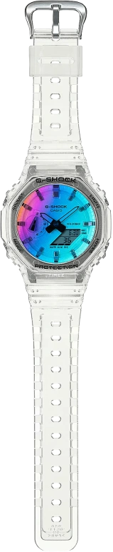Casio,G-SHOCK 48.50x45.40mm,48.50x45.40mm,Resin,Carbon,Gradient,Blue,Quartz,Countdown,Chronograph,Month,Date,Hardlex,Octagon,GA2100SRS,GA2100SRS-7A