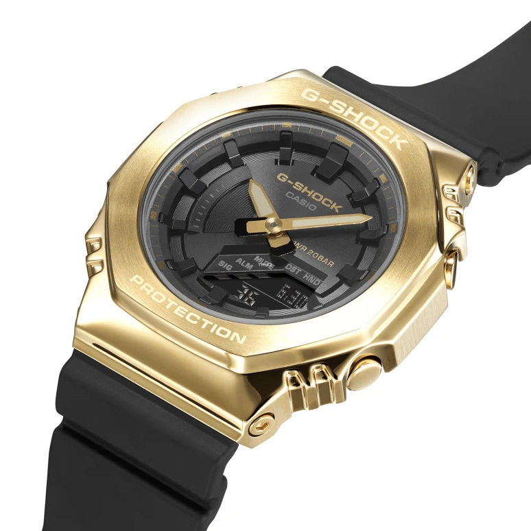 Casio,G-SHOCK 45.90x40.40mm,45.90x40.40mm,Resin,Stainless Steel,Black,Quartz,Countdown,Chronograph,Month,Date,Hardlex,Round,GMS2100GB,GMS2100GB-1A