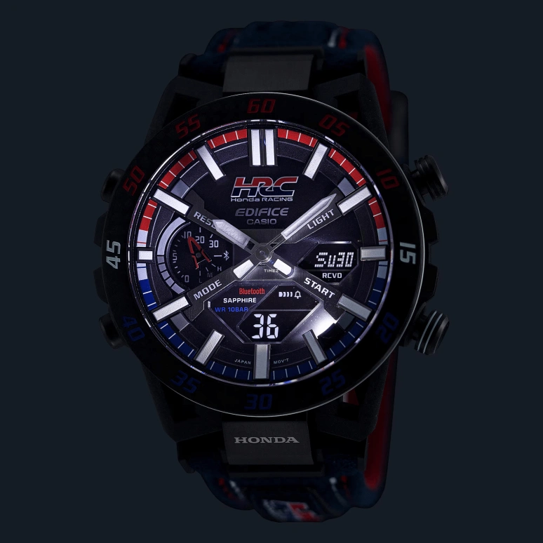 Casio,EDIFICE 47.80mm,47.80mm,Stainless Steel,Black,Quartz,Countdown,Chronograph,Month,Date,Sapphire,Round,ECB2000HR,ECB2000HR-1A