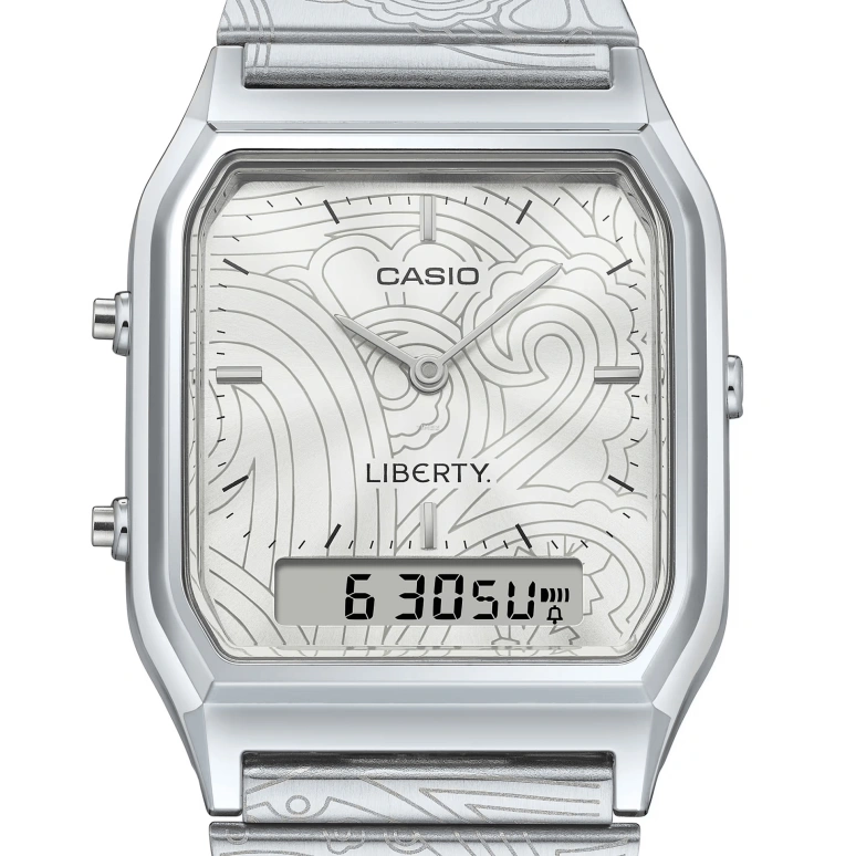 Casio,VINTAGE 38.80x29.80mm,38.80x29.80mm,Resin,Silver,Quartz,Chronograph,Month,Date,Day,Plexi,Glass,Square,AQ230ELT,AQ230ELT-7A