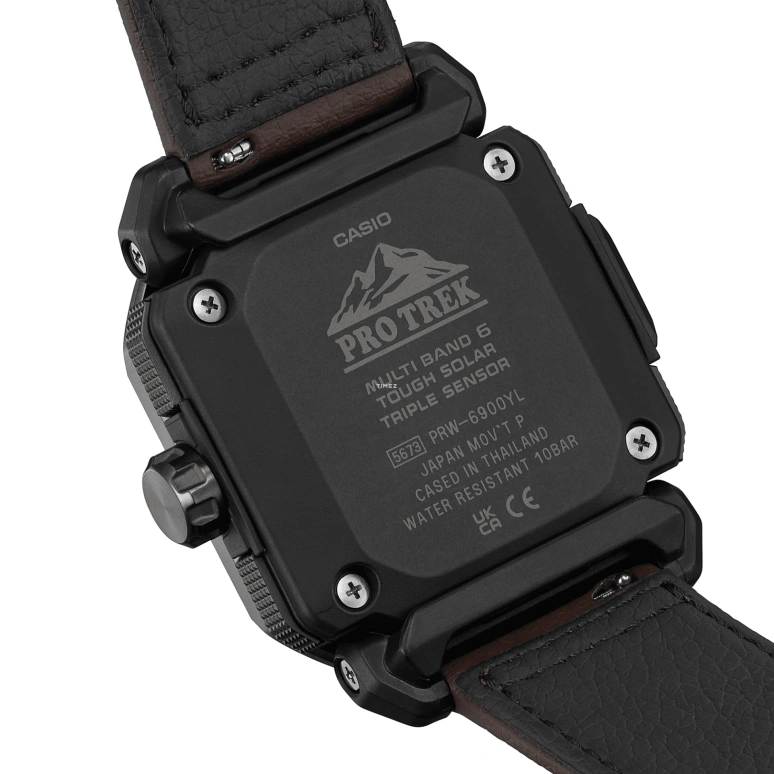Casio,PROTREK 49.60x44.80mm,49.60x44.80mm,Resin,Black,Quartz,Countdown,Chronograph,Month,Date,Hardlex,Square,PRW6900YL,PRW6900YL-5